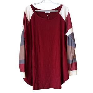 NWT! Kancystore Colorblock Long-Sleeve Tee Size 20